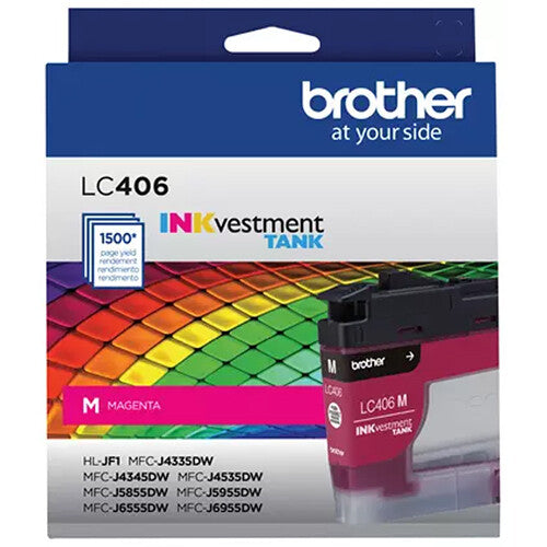 Brother Genuine LC406 INKvestment Tank Standard Yield Magenta Ink Cartridge