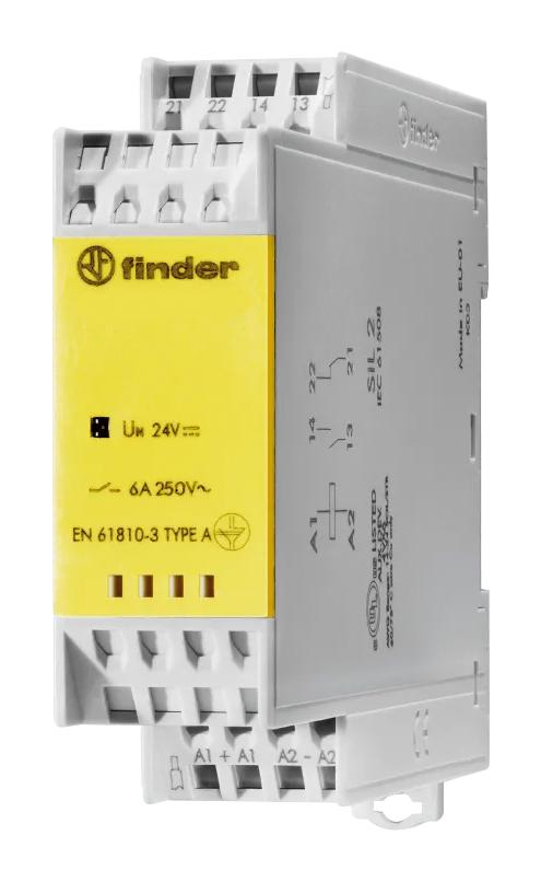 Finder 7S.32.9.012.5110 7S.32.9.012.5110 Safety Relay 12 VDC SPST-NO SPST-NC 7S Series DIN Rail 6 A Screw