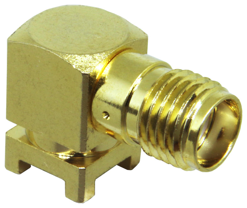 LINX - TE CONNECTIVITY CONSMA002-SMD-G-T RF / Coaxial Connector, SMA Coaxial, Right Angle Jack, Surface Mount Horizontal, 50 ohm