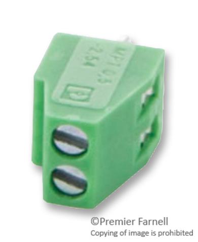 PHOENIX CONTACT 1725656 Wire-To-Board Terminal Block, 2.54 mm, 2 Ways, 26 AWG, 20 AWG, 0.5 mm&sup2;, Screw MPT 0,5/ 2-2,54, GTIN UPC EAN: 4017918106386