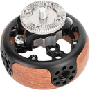 CAMVATE Wooden Handgrip with ARRI-Compatible Rosette Mount (Round)