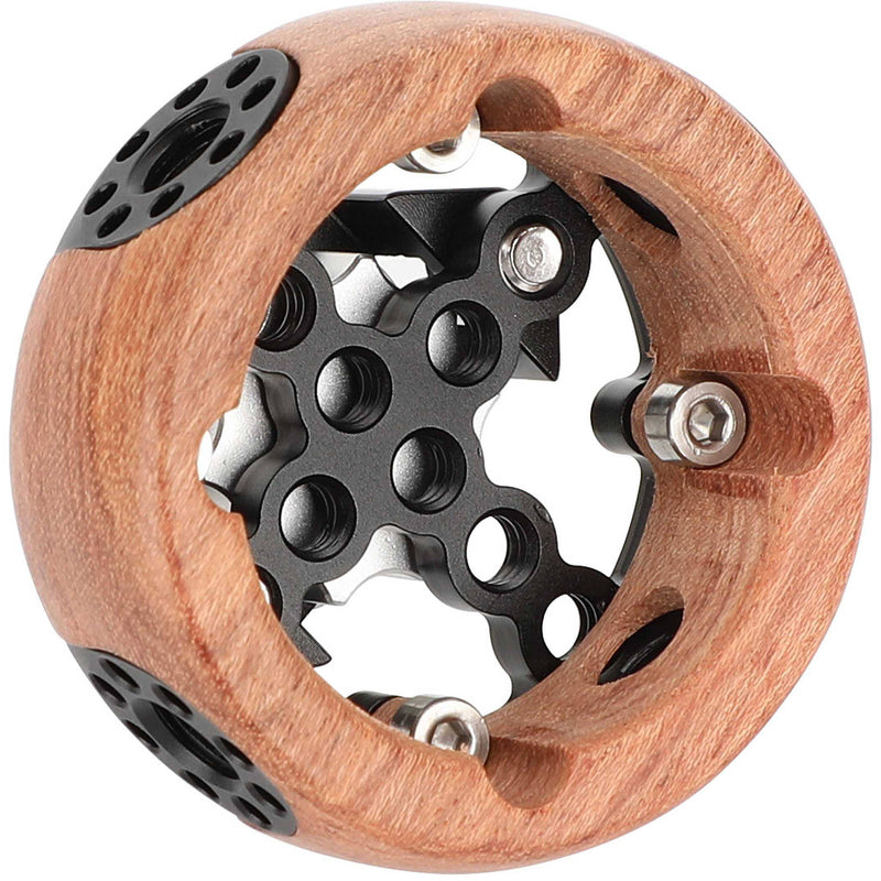 CAMVATE Wooden Handgrip with ARRI-Compatible Rosette Mount (Round)