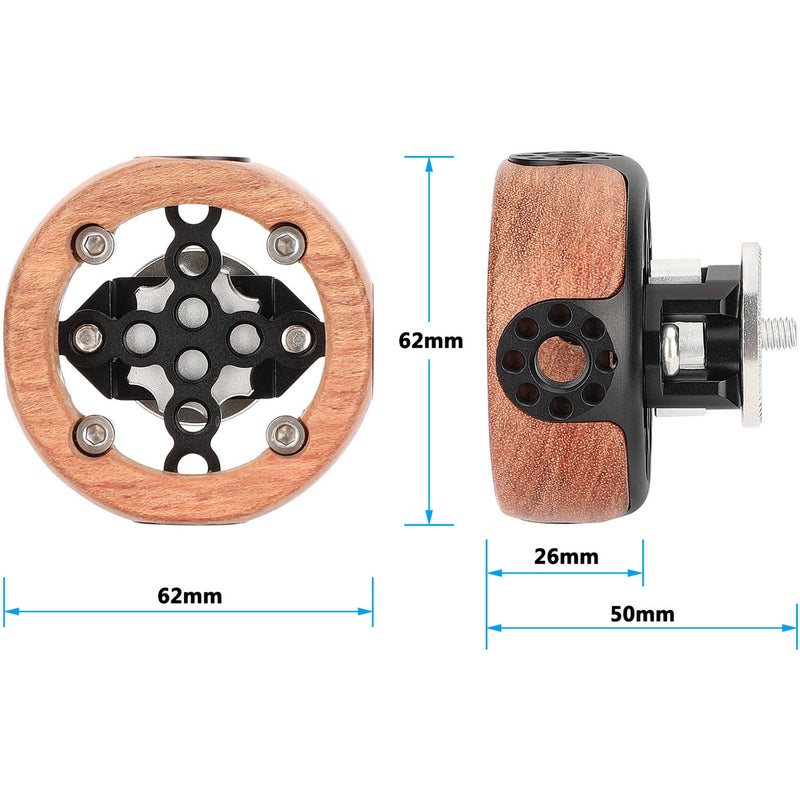 CAMVATE Wooden Handgrip with ARRI-Compatible Rosette Mount (Round)