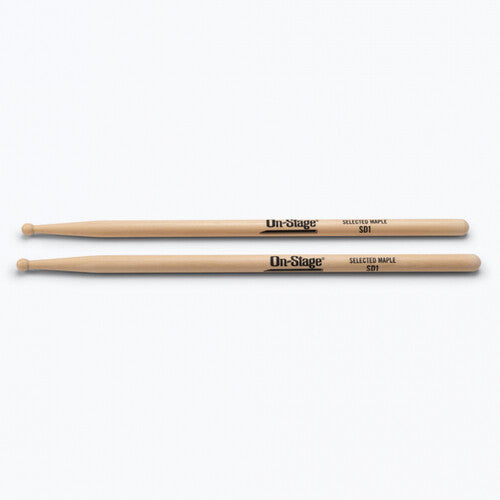 On-Stage Maple Drum Sticks (SD1, Round Tip, 12-Pair)