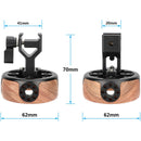 CAMVATE Wooden Handgrip with Quick Release Clamp (Round)