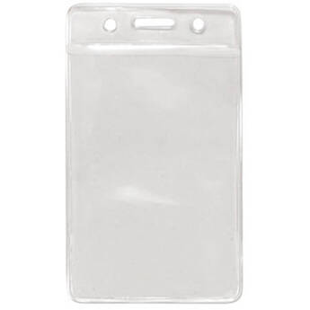 BRADY PEOPLE ID Clear Vinyl Vertical Badge Holder with Clear Color Bar (3.75 x 2.63", 100-Pack)