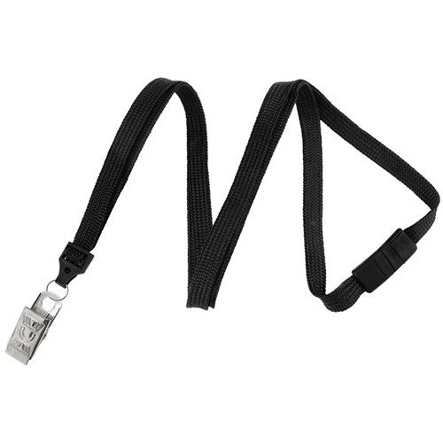 BRADY PEOPLE ID Standard Flat Braid Lanyard (Black,100-Pack)