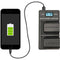 Vidpro VDL-95 Dual Bay LCD Charger with Power Bank for Olympus BLN-1