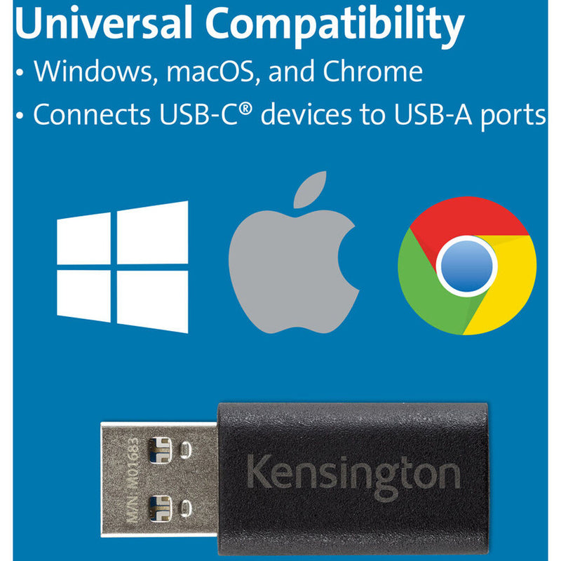 Kensington CA1020 USB-A Male to USB-C Female Adapter