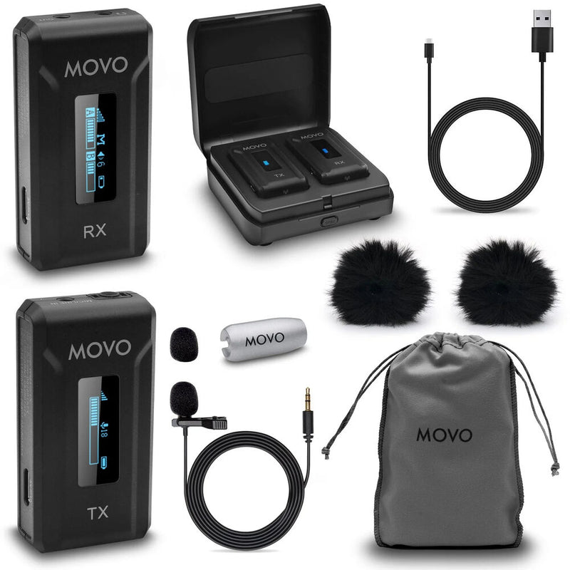 Movo Photo WMX-2 Wireless Microphone System for Cameras (2.4 GHz)