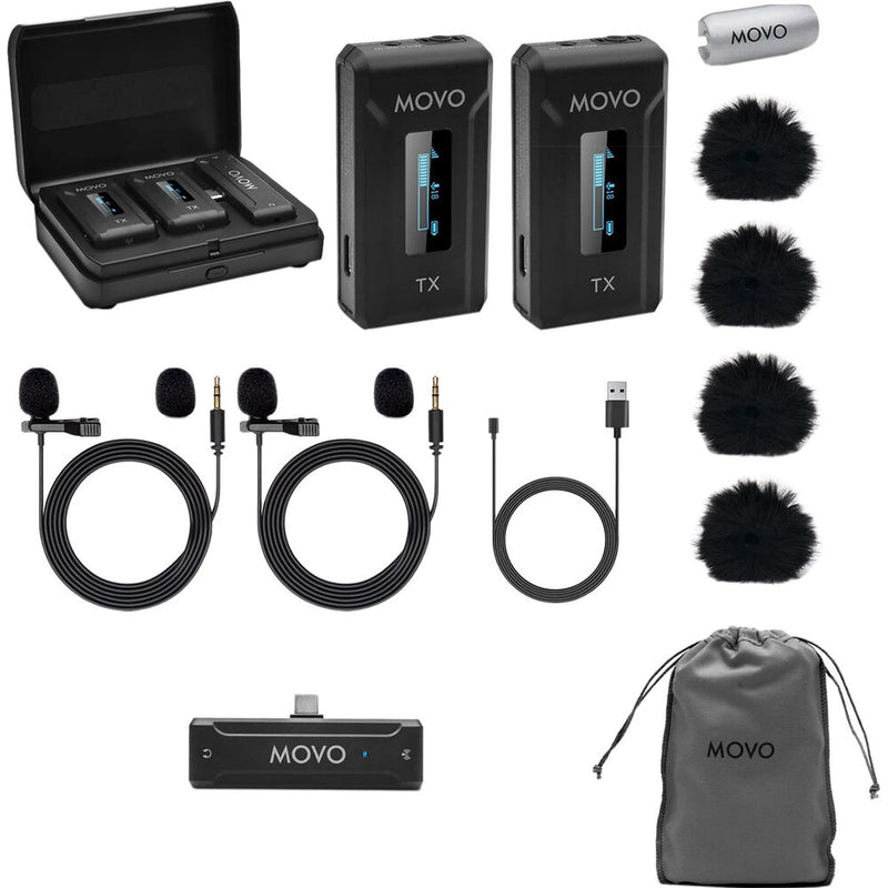 Movo Photo WMX-2-C-DUO 2-Person Wireless Microphone System for Mobile Devices (2.4 GHz)