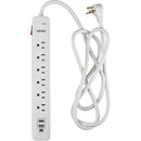 Watson 6-Outlet Surge Protector with USB (450 Joules, White)