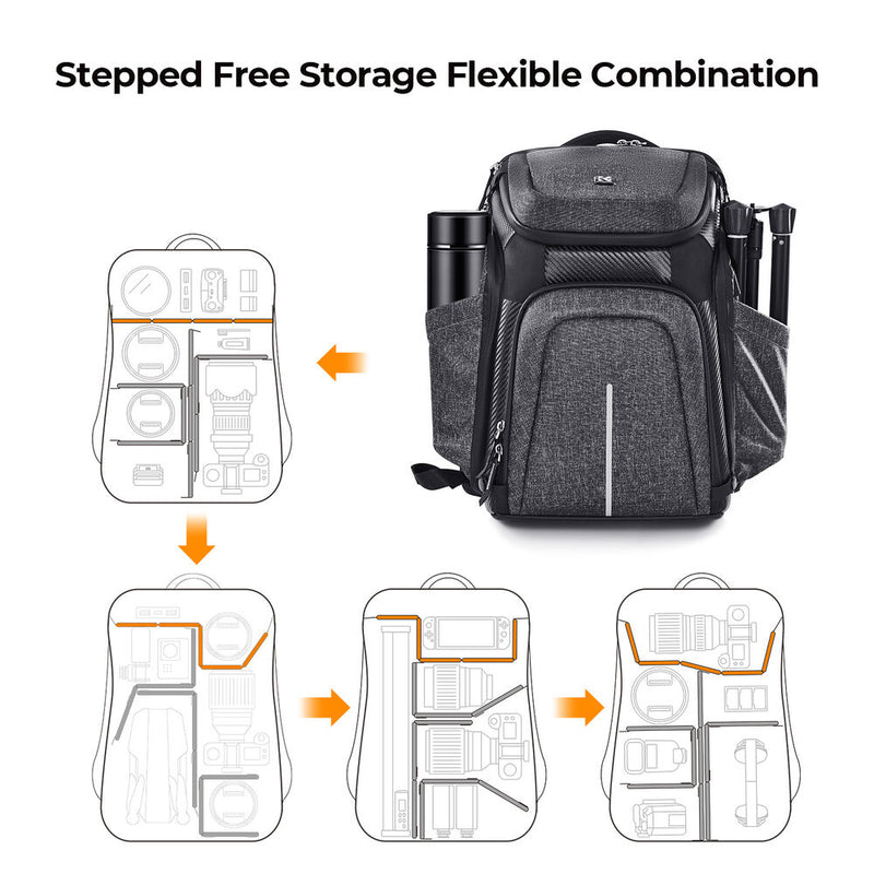 K&F Concept 2-Camera Backpack (Gray)