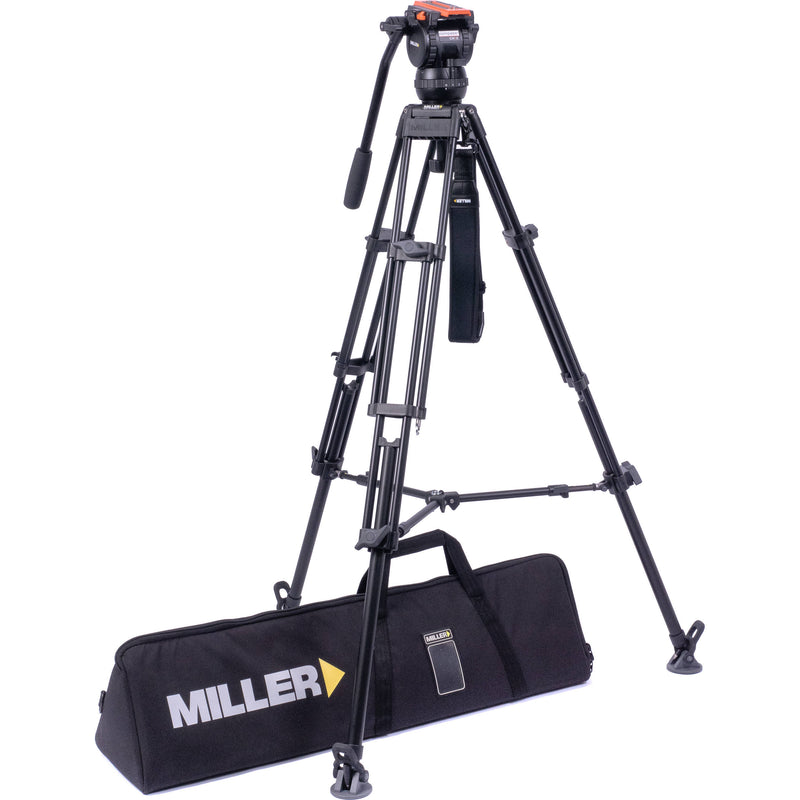 Miller Versa CXV2 Head, Toggle 2-Stage Alloy Tripod, Mid-Level Spreader, Rubber Feet & Soft Case Kit