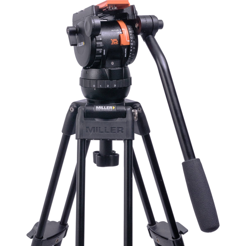 Miller Versa CXV2 Head, Toggle 2-Stage Alloy Tripod, Mid-Level Spreader, Rubber Feet & Soft Case Kit