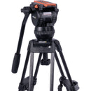 Miller Versa CXV2 Head, 75 Sprinter II 2-Stage Carbon Fiber Tripod, Ground Spreader & Soft Case Kit