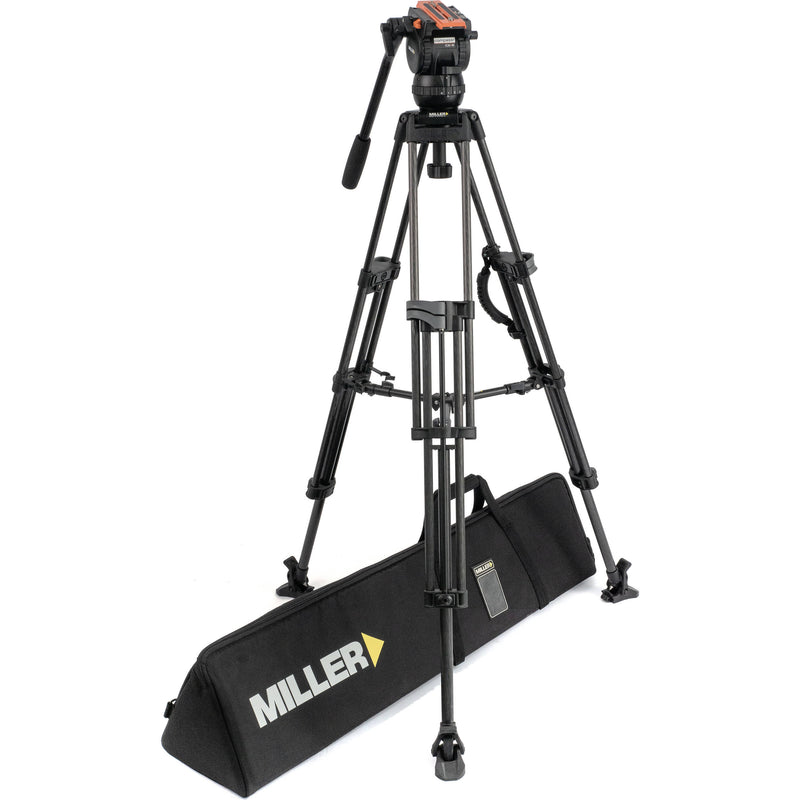 Miller Versa CXV6 Head, 75 Sprinter II 2-Stage Carbon Fiber Tripod, Mid-Level Spreader & Soft Case Kit