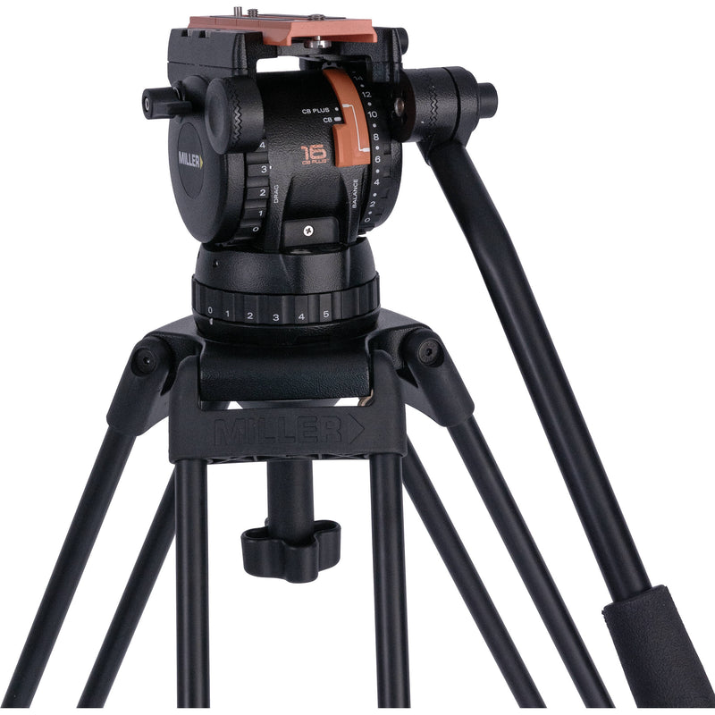 Miller Versa CXV10 Head, Sprinter II 2-Stage Aluminum Alloy Tripod, Mid-Level Spreader, Rubber Feet & Soft Case Kit