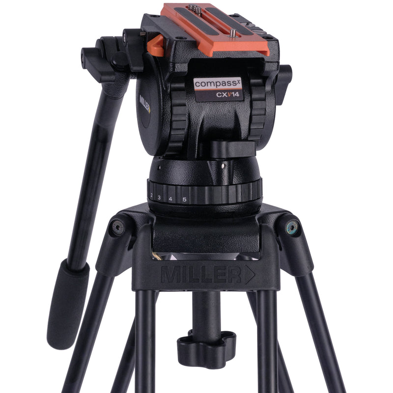 Miller Versa CXV14 Head, Sprinter II 1-Stage Alloy Tripod, Ground Spreader & Soft Case Kit