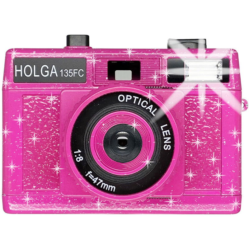 Holga 135FC Camera with Flash (Pink Sparkle)