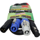 ProX Jumper PowerKon and XLR Link Cable (3')