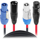 ProX Jumper PowerKon and XLR Link Cable (6')