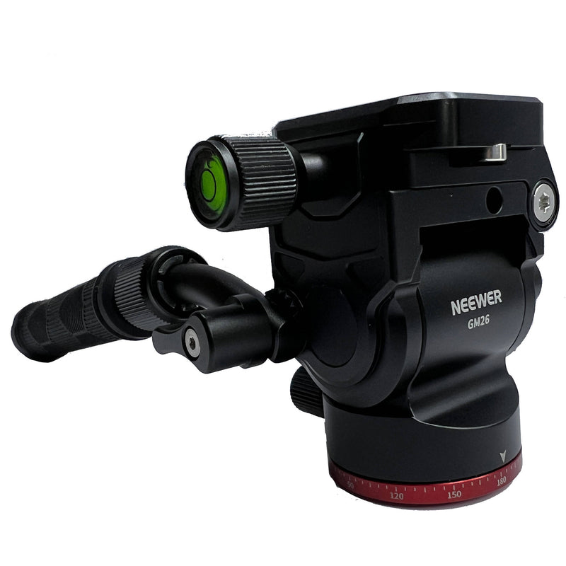 Neewer GM26 Metal Vertical Fluid Tripod Head (Black/Red)