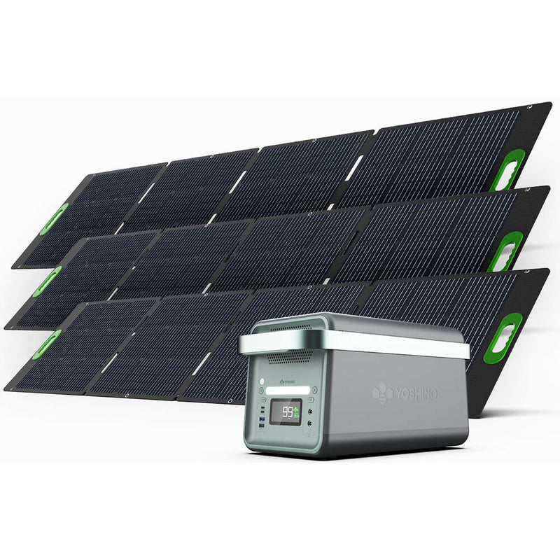 Yoshino Technology B2000 Solid-State Portable Station with Three 200W Solar Panels