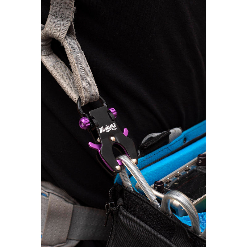 Viviana Hook Dual-Hook Carabiner with Removable Harness Ring (Purple)