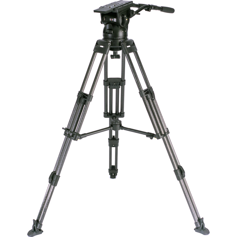 Miller SkyX 8 Fluid Head with HD 2-Stage Carbon Fiber Tripod, Mid-Level Spreader & Rubber Feet Kit