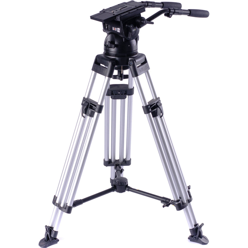 Miller SkyX 8 Fluid Head, HD 1-Stage Alloy Tripod, Mid-Level Spreader, Dolly & Rubber Feet Kit