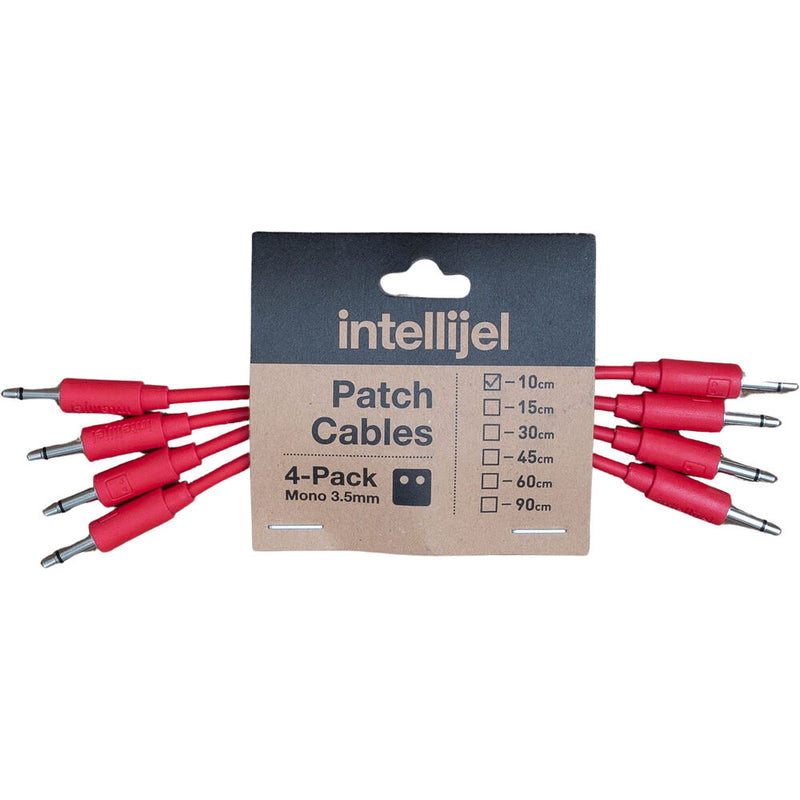 intellijel 3.5mm Patch Cable (4", Red, 4-Pack)