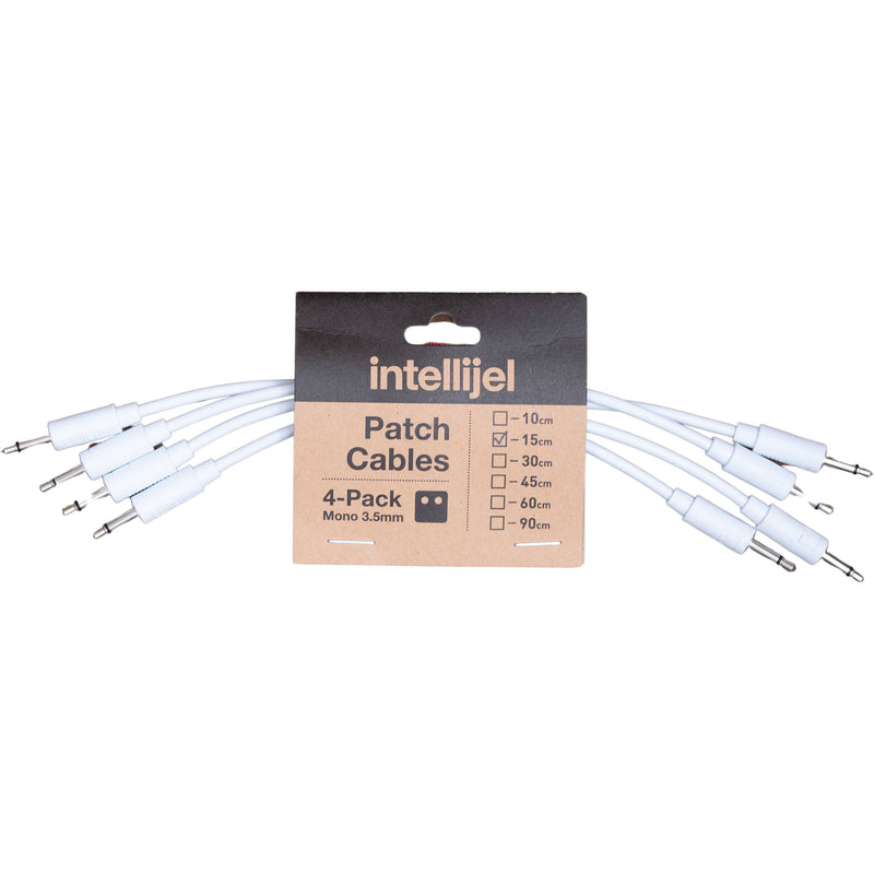 intellijel 3.5mm Patch Cable (5.9", White, 4-Pack)