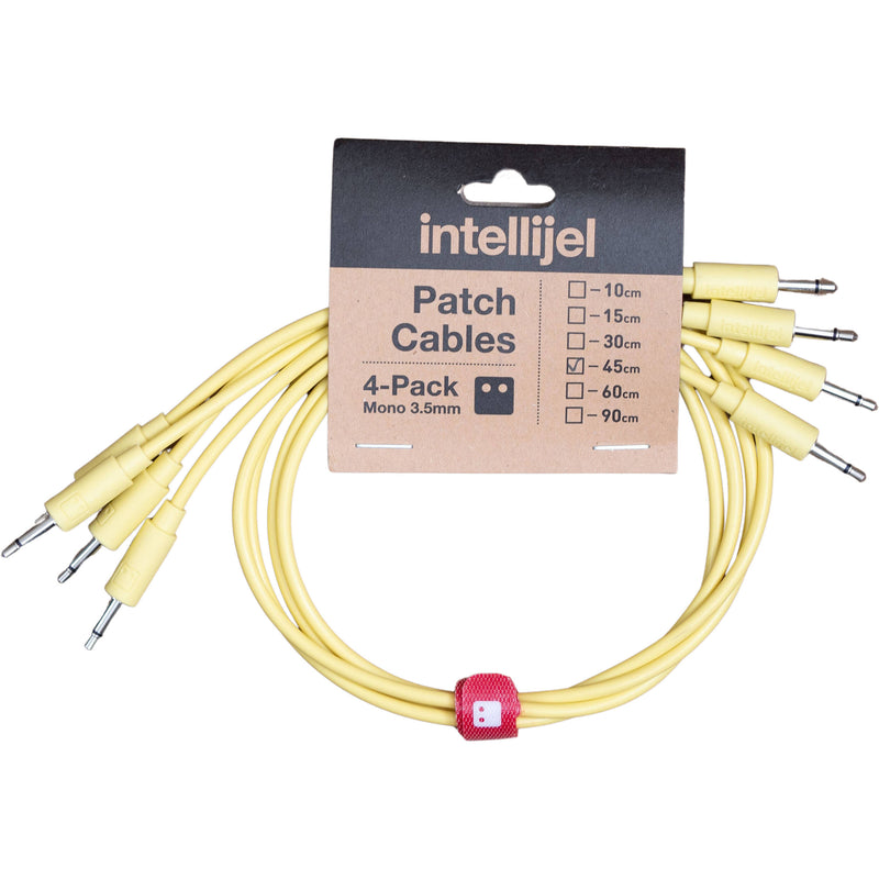 intellijel 3.5mm Patch Cable (17.7", Yellow, 4-Pack)