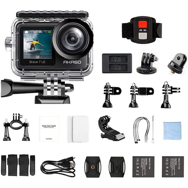 AKASO Brave 7LE Action Camera with Microphone Pack