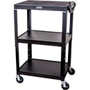 Luxor Adjustable-Height Steel Utility Cart (Black)