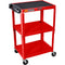 Luxor Adjustable-Height Steel Utility Cart (Red)