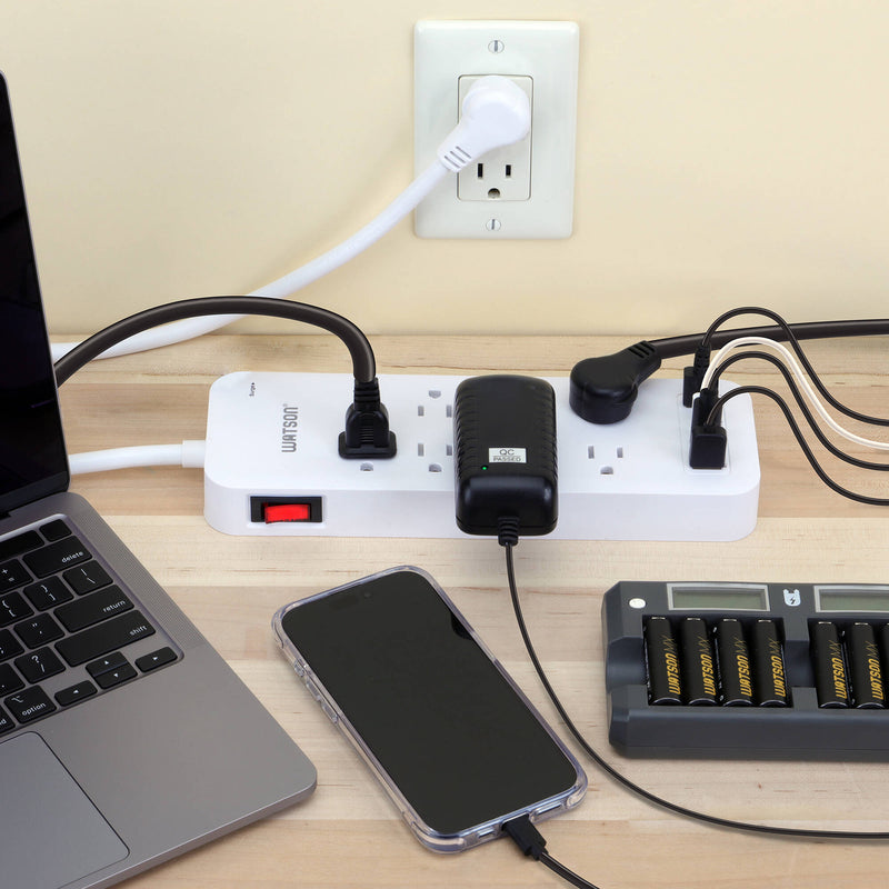 Watson 10-Outlet Surge Protector with USB (2450 Joules, White)