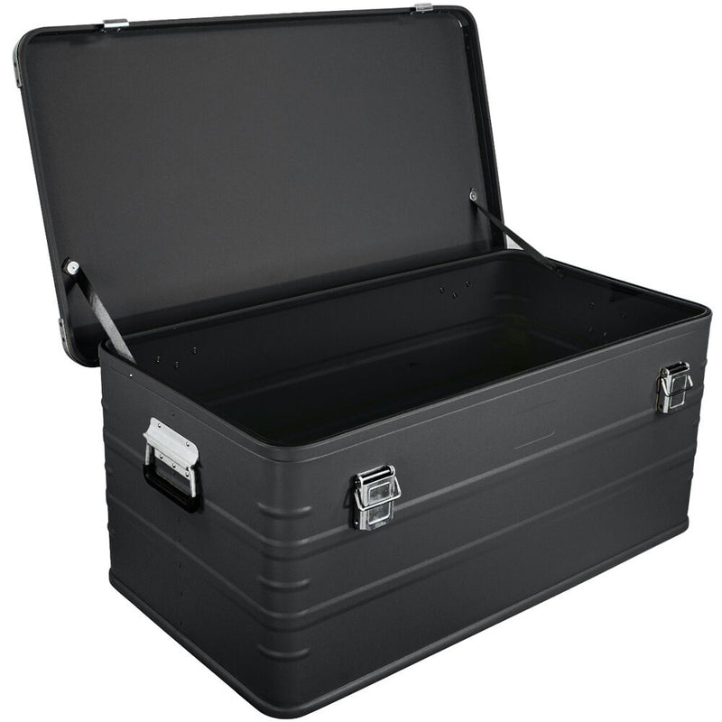 Eylar 4-Piece Large Crossover Aluminum Storage Trunk & Chest Set (Black)