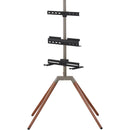 One For All WM 7475 Quadpod Universal TV Stand for 32 to 70" Displays (Walnut & Gun Metal)