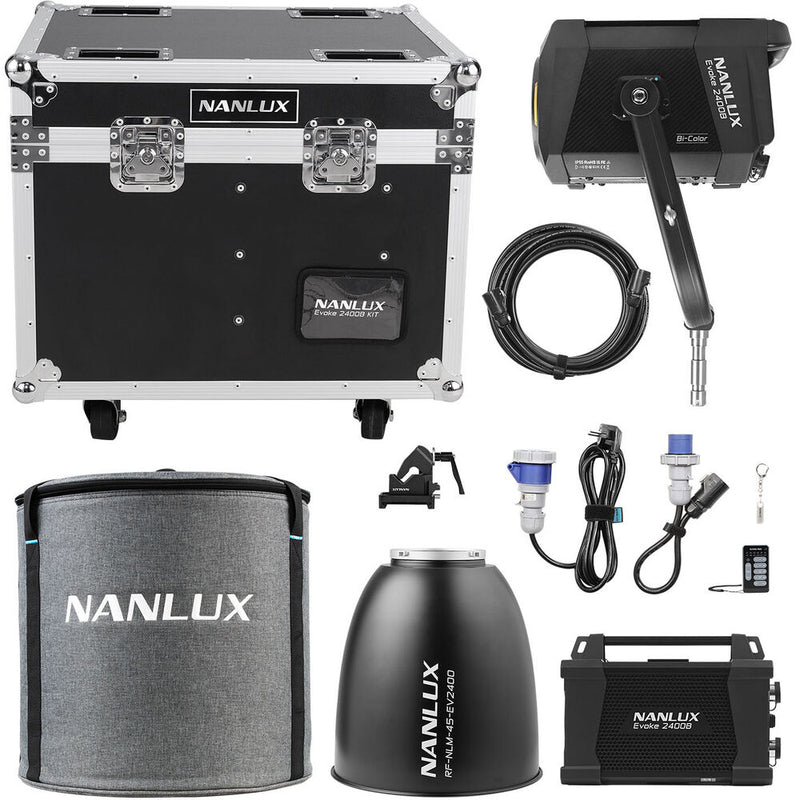 Nanlux Evoke 2400B Bi-Color LED Monolight Kit with 45&deg; Reflector and Light-Only Flight Case