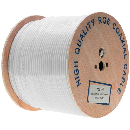 SatMaximum Dual-Shielded RG6 Coaxial Cable (500', White)