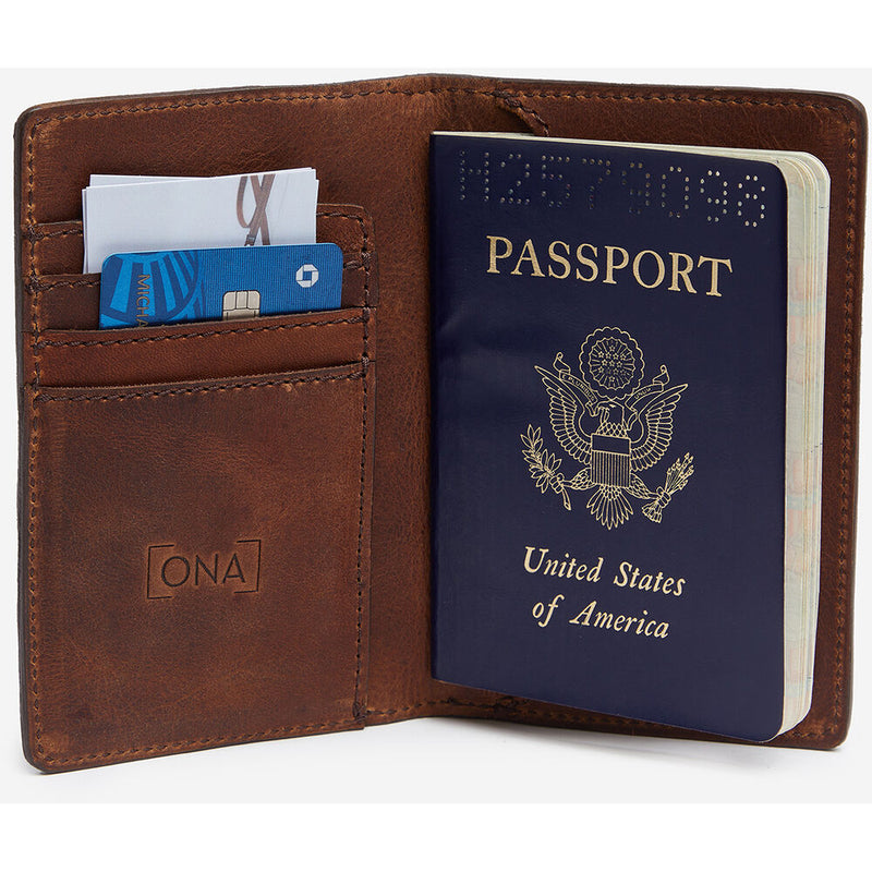 ONA Passport Wallet (Antique Cognac)