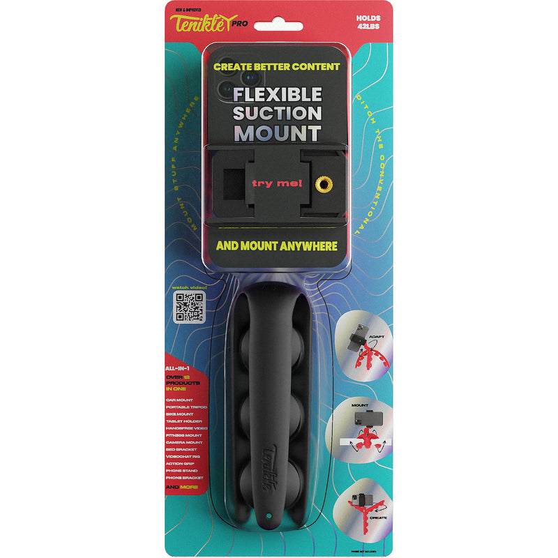 Tenikle Pro Bendable Suction Cup Tripod Mount (Black)