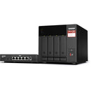 QNAP TS-473A 4-Bay NAS Enclosure with QSW-1105-5T Network Switch