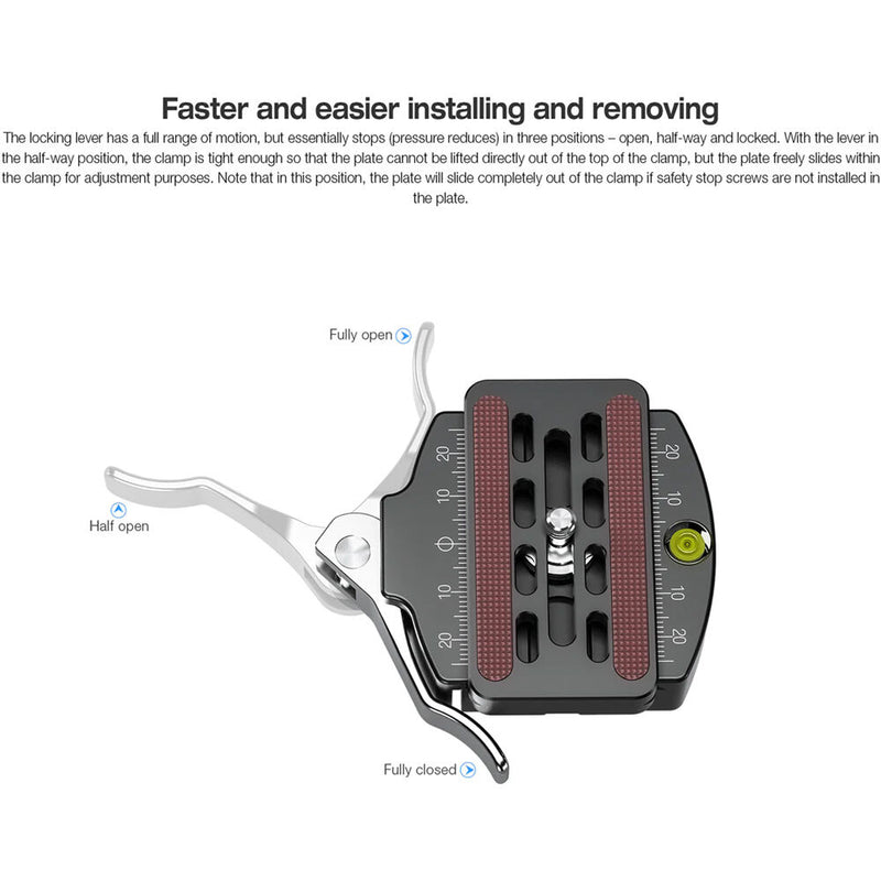 Leofoto LR-60 Lever Release Clamp with QR Plate
