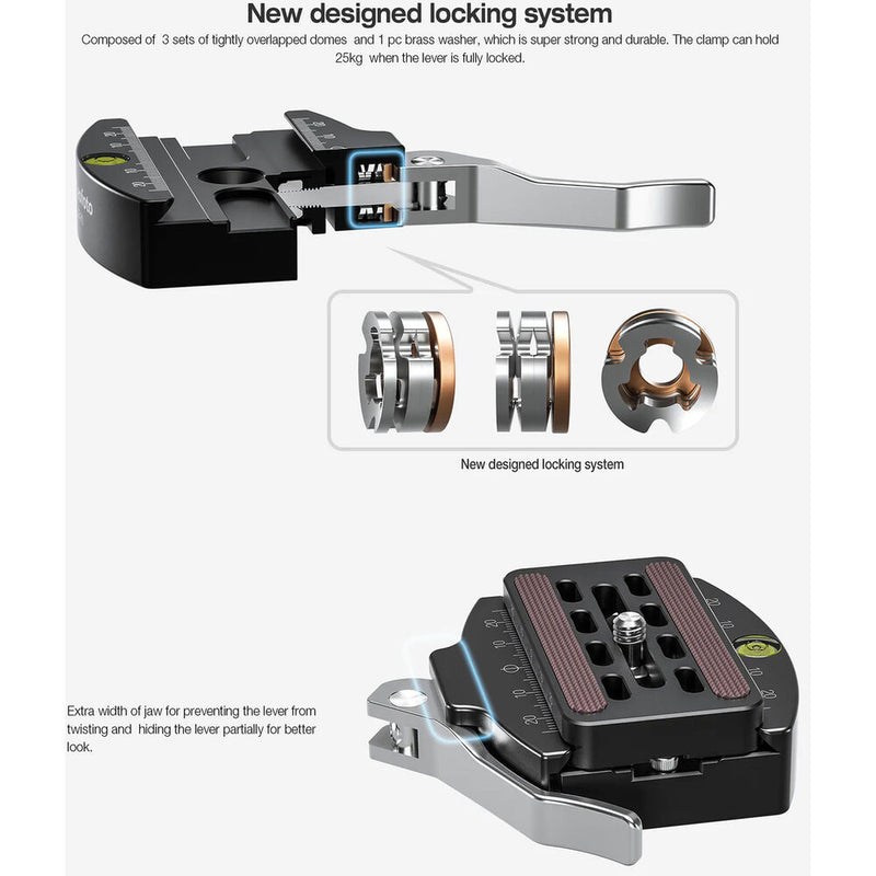 Leofoto LR-70 Lever Release Clamp with QR Plate