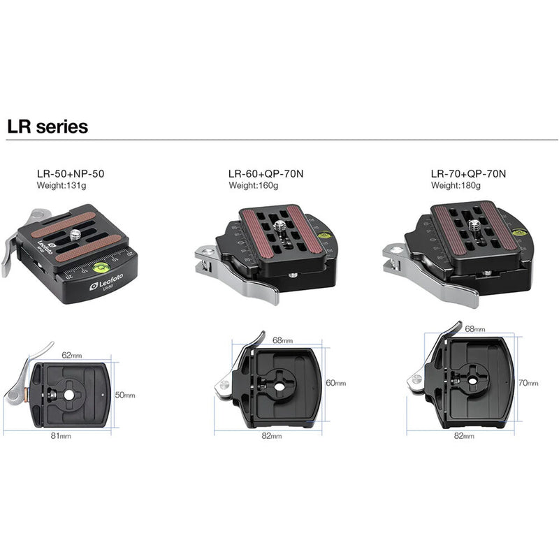 Leofoto LR-70 Lever Release Clamp with QR Plate