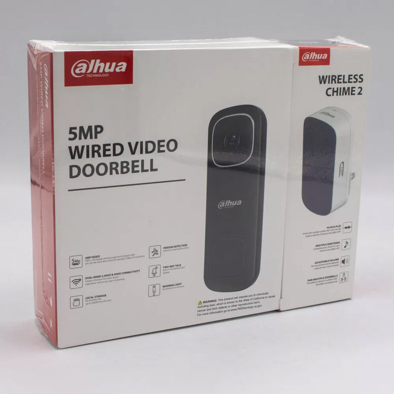 Dahua Technology DB6I-DS21 LincX2Pro 5MP Video Doorbell with Chime 2 Kit