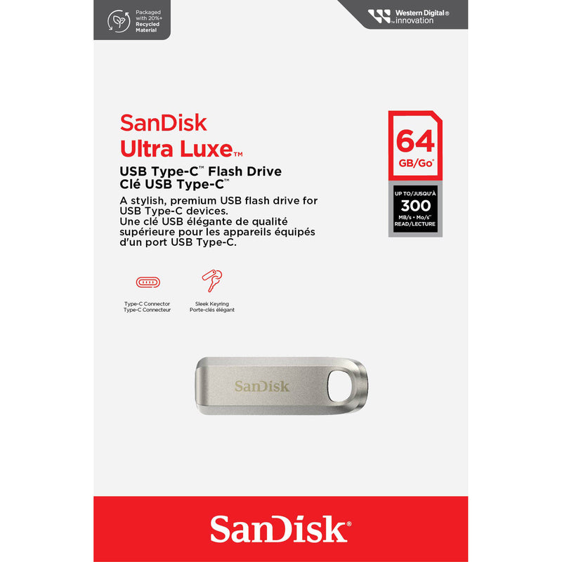 SanDisk 64GB Ultra Luxe USB-C 3.2 Gen 1 Flash Drive